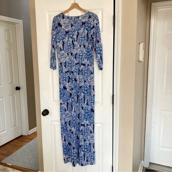 Lilly Pulitzer Blue and White Maxi Dress - Picture 8 of 13